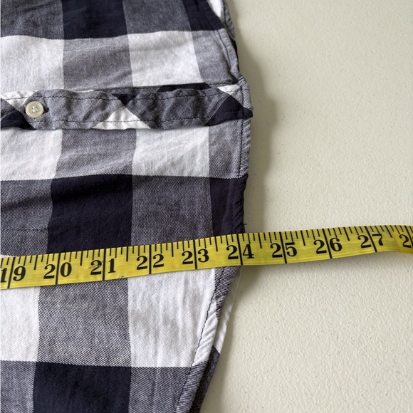 Thread & Supply Navy/White Check Button Up Long Sleeve Women Size L Pockets - Picture 10 of 10
